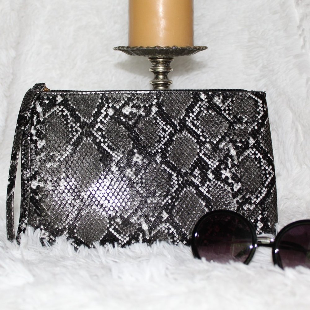 Faux Leather Python Print Wristlet - image 8